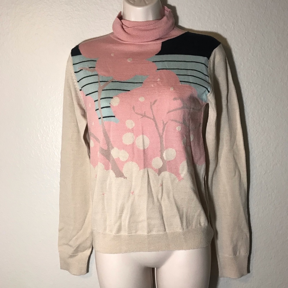 Pink and Cream Women's Sweater